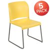 Flash Furniture Yellow Plastic Stack Chair, PK5 5-RUT-238A-YL-GG